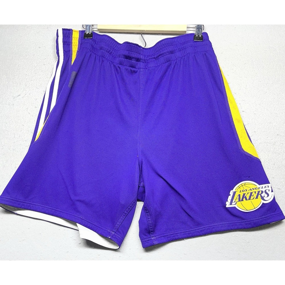 Adidas LOS ANGELES LAKERS NBA Basketball Jersey Shorts Mens Size 2XL Purple Gold